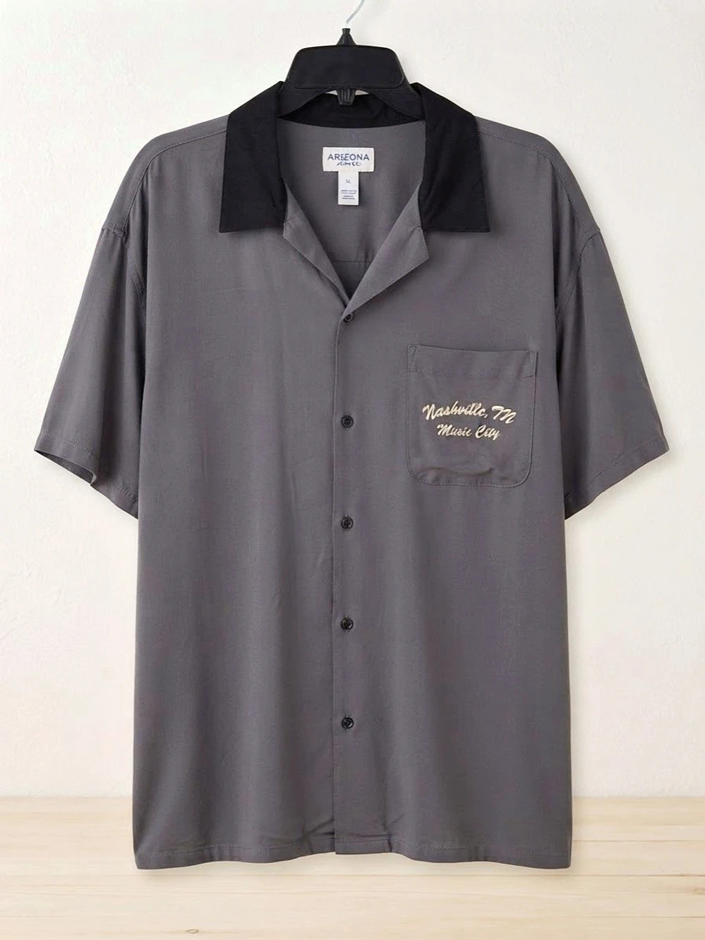 Arizona Jean Co. Short Sleeve Button Down Shirt Gray XL Like New